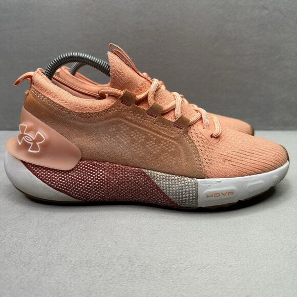 Womens Size 8.5 Under Armour HOVR Phantom 3 SE Suede Orange Running Sneakers - Picture 1 of 8